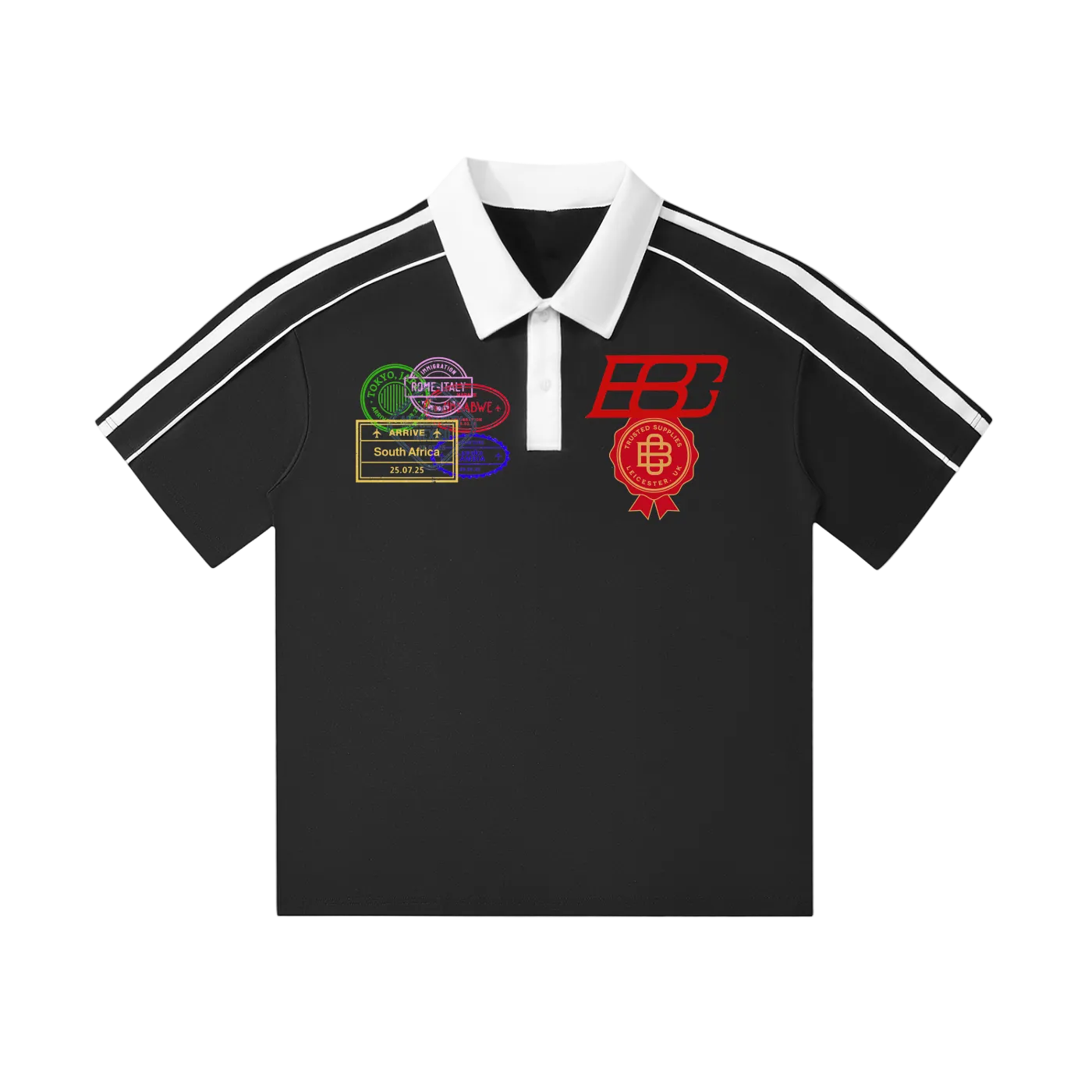 ARRIVAL STAMP POLO – BLACK