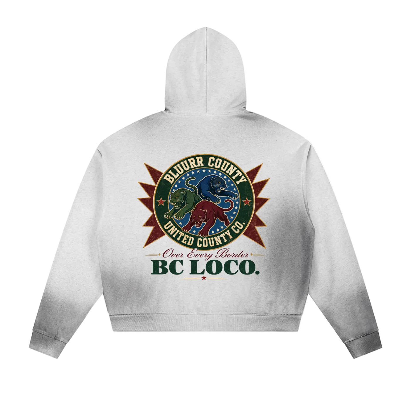 UNITED COUNTY || GREY ZIP UP HOODIE